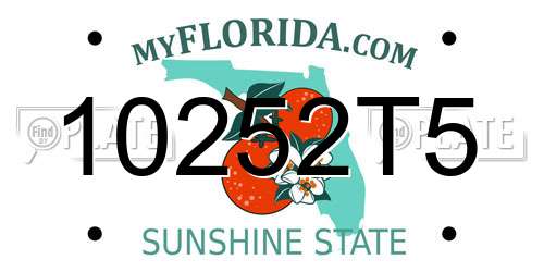 10252T5 Florida License Plate