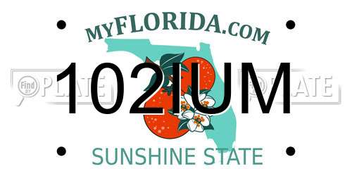 102IUM Florida License Plate