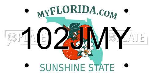 102JMY Florida License Plate