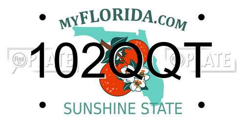 102QQT Florida License Plate