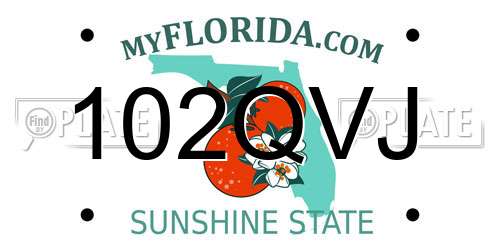 102QVJ Florida License Plate