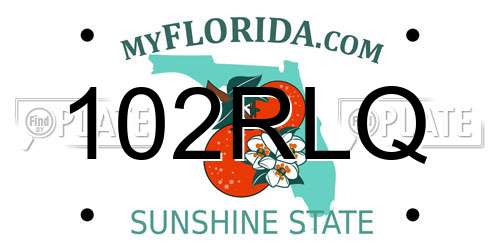 102RLQ Florida License Plate