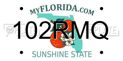 102RMQ Florida License Plate