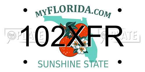 102XFR Florida License Plate