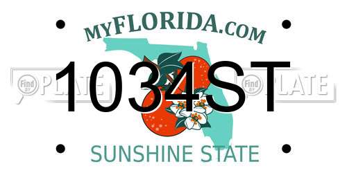 1034ST Florida License Plate