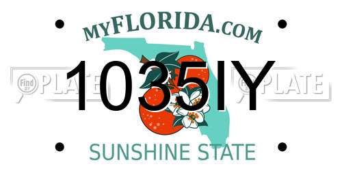 1035IY Florida License Plate