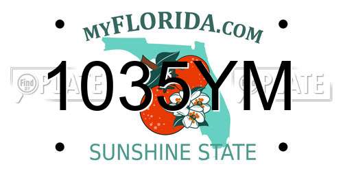 1035YM Florida License Plate