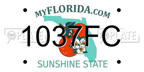 1037FC Florida License Plate
