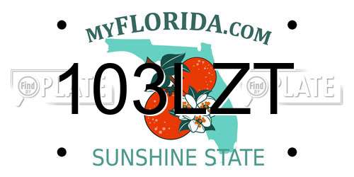 103LZT Florida License Plate