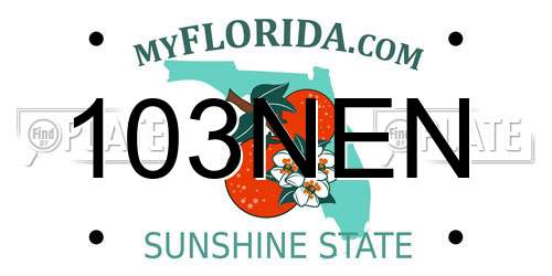 103NEN Florida License Plate