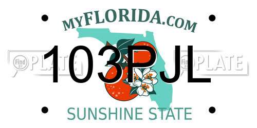 103PJL Florida License Plate