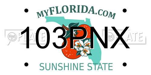103PNX Florida License Plate