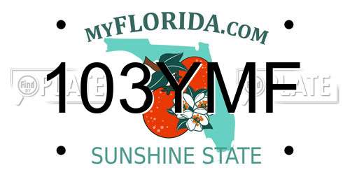 103YMF Florida License Plate