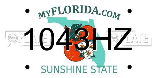 1043HZ Florida License Plate