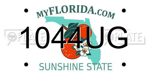 1044UG Florida License Plate