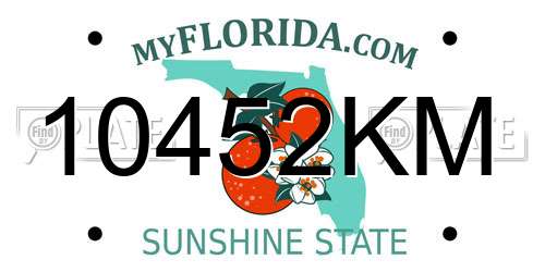 10452KM Florida License Plate