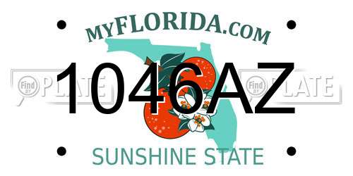 1046AZ Florida License Plate