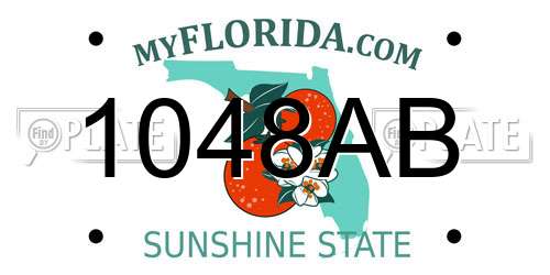 1048AB Florida License Plate