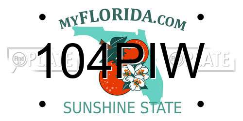 104PIW Florida License Plate