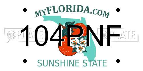 104PNF Florida License Plate