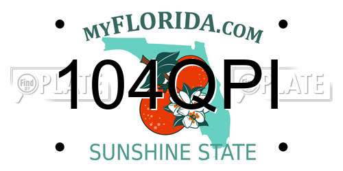 104QPI Florida License Plate