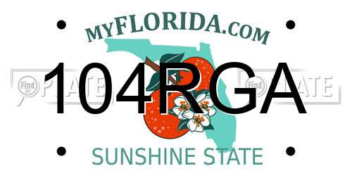 104RGA Florida License Plate