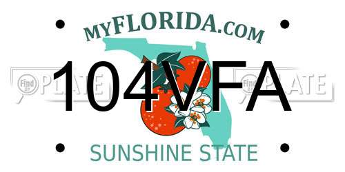 104VFA Florida License Plate