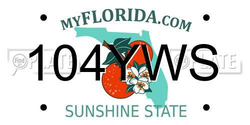104YWS Florida License Plate