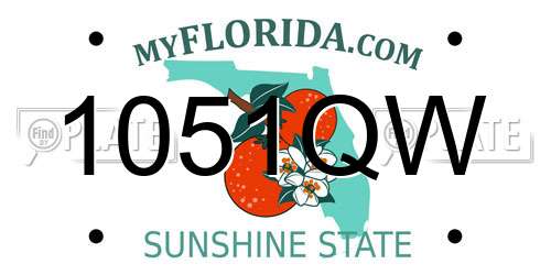 1051QW Florida License Plate