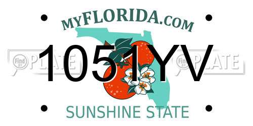 1051YV Florida License Plate