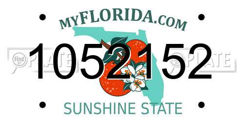1052152 Florida License Plate
