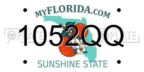 1052QQ Florida License Plate