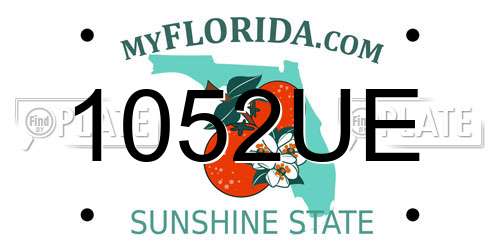 1052UE Florida License Plate