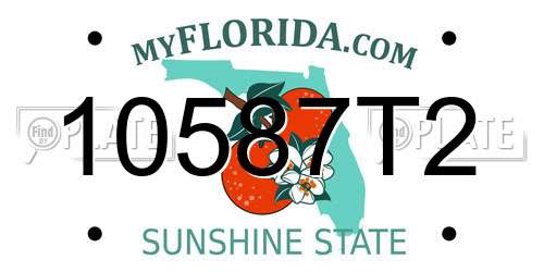 10587T2 Florida License Plate