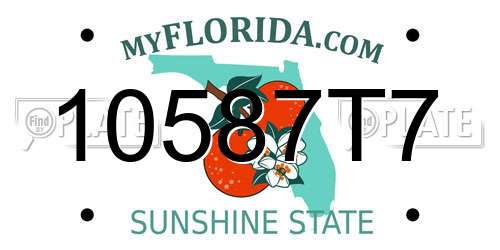 10587T7 Florida License Plate