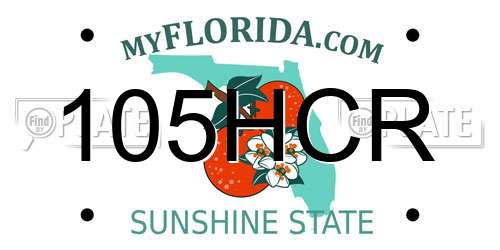 105HCR Florida License Plate