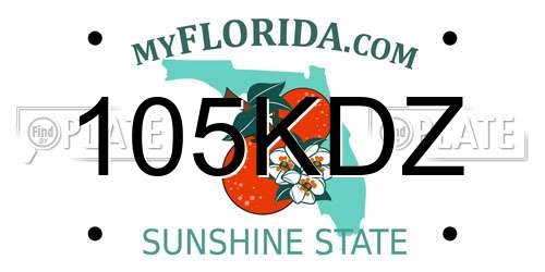 105KDZ Florida License Plate