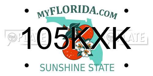 105KXK Florida License Plate