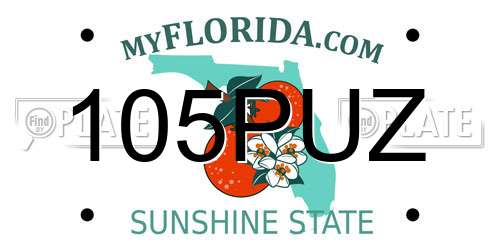 105PUZ Florida License Plate