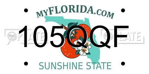 105QQF Florida License Plate