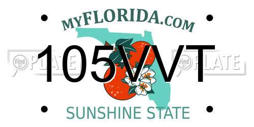 105VVT Florida License Plate