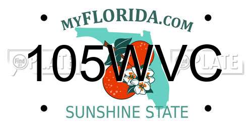 105WVC Florida License Plate