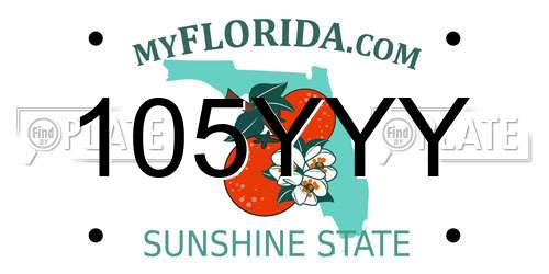 105YYY Florida License Plate