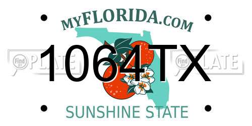 1064TX Florida License Plate