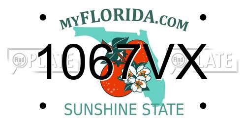 1067VX Florida License Plate