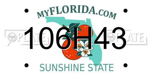 106H43 Florida License Plate