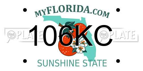 106KC Florida License Plate