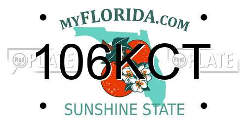 106KCT Florida License Plate
