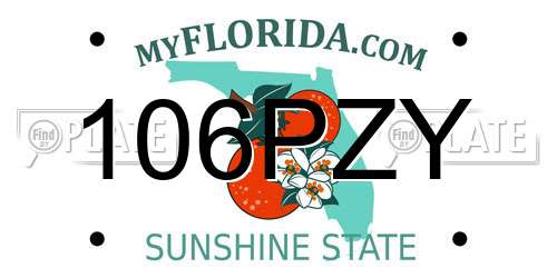 106PZY Florida License Plate