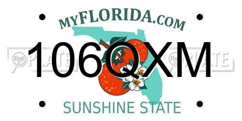 106QXM Florida License Plate